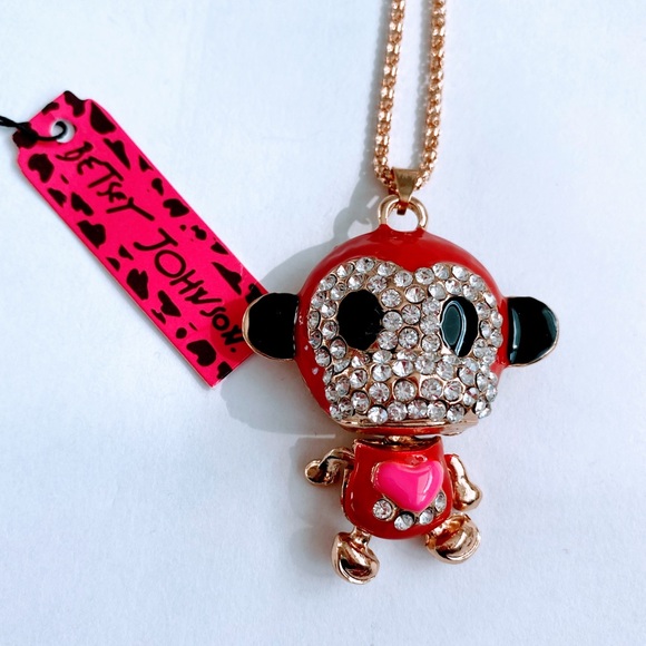 Cute little monkey pendant necklace by Betsey Johnson - Picture 1 of 3